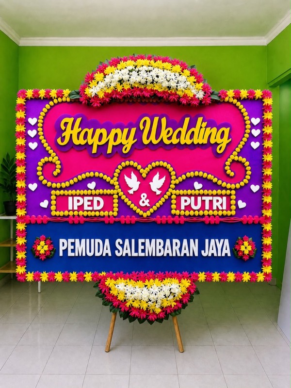 Karangan Bunga Happy Wedding Serpong